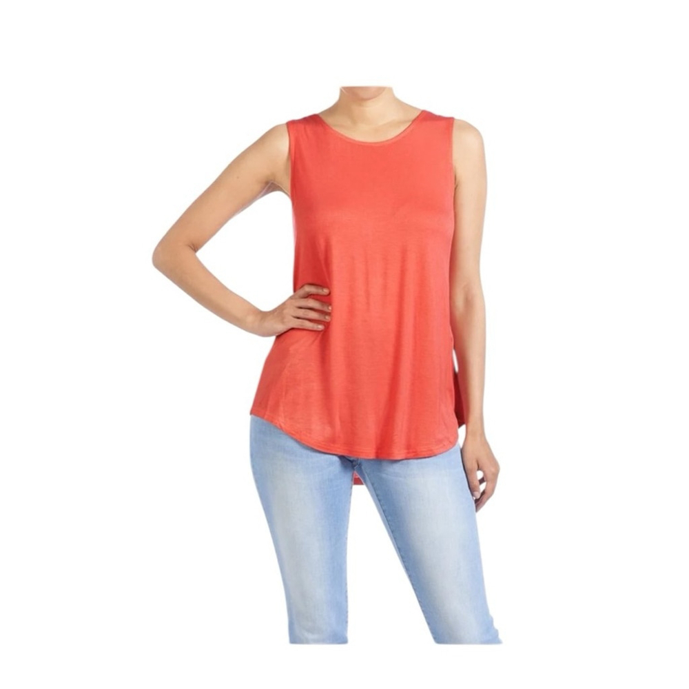 Coco + Carmen Erin Pleat Back Tank - Bright Coral Size XXL NWT